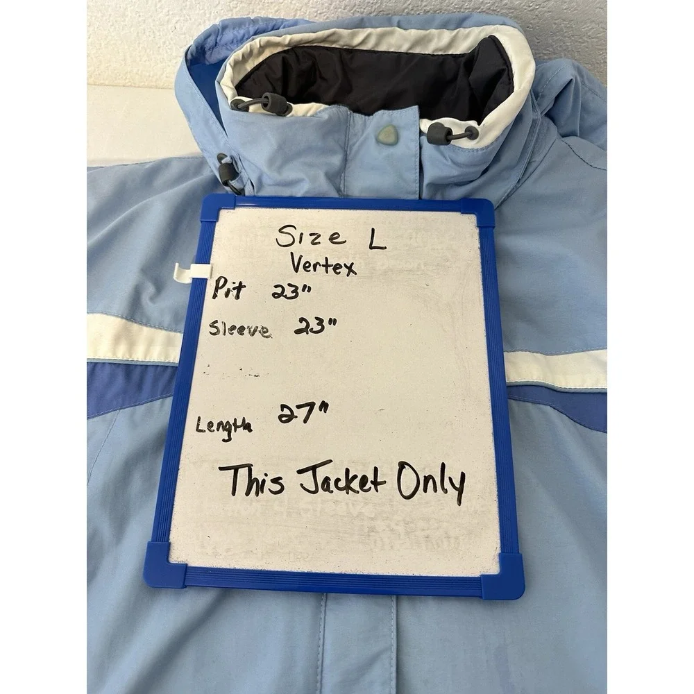 Columbia‎ Vertex Womens Large Jacket Coat Blue Nylon Waterproof Stow Away Hood